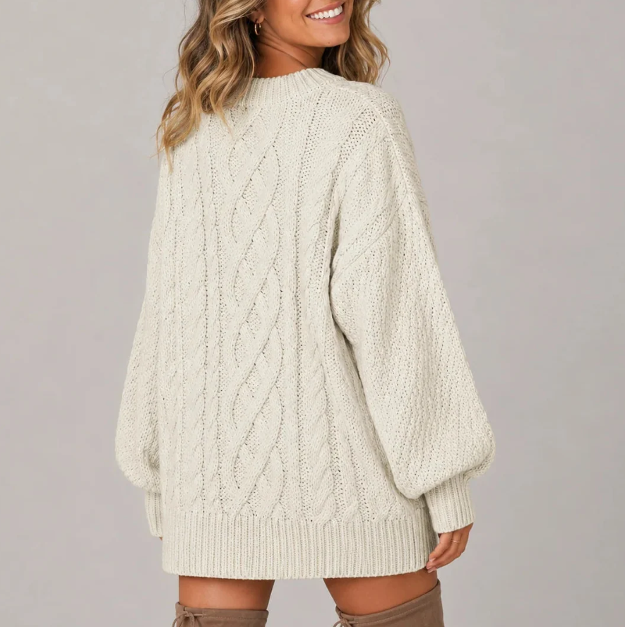 Solmira | Women's Oversized Cable Knit Christmas Dress