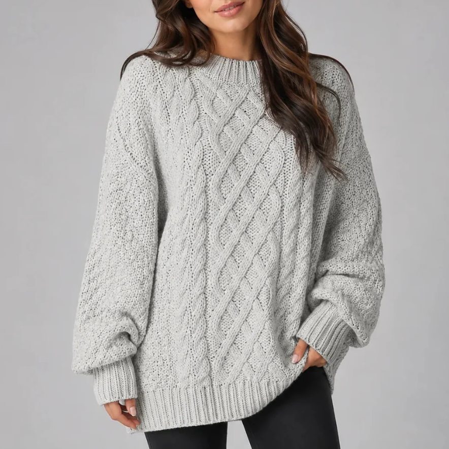 Solmira | Women's Oversized Cable Knit Christmas Dress