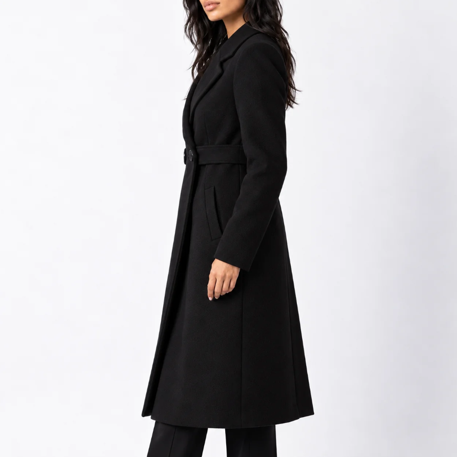 Lonie | Women's Long Belted Wool Coat
