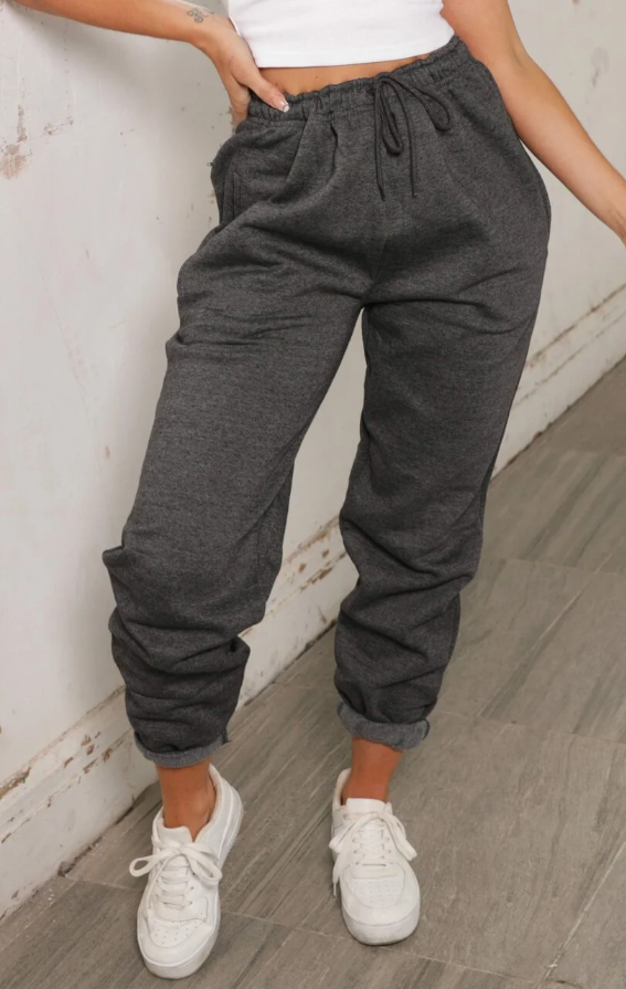 Mirelle | Women's Elasticated Waist Cuffed Joggers – Hidden Drawstring Casual Lounge Trousers with Relaxed Fit