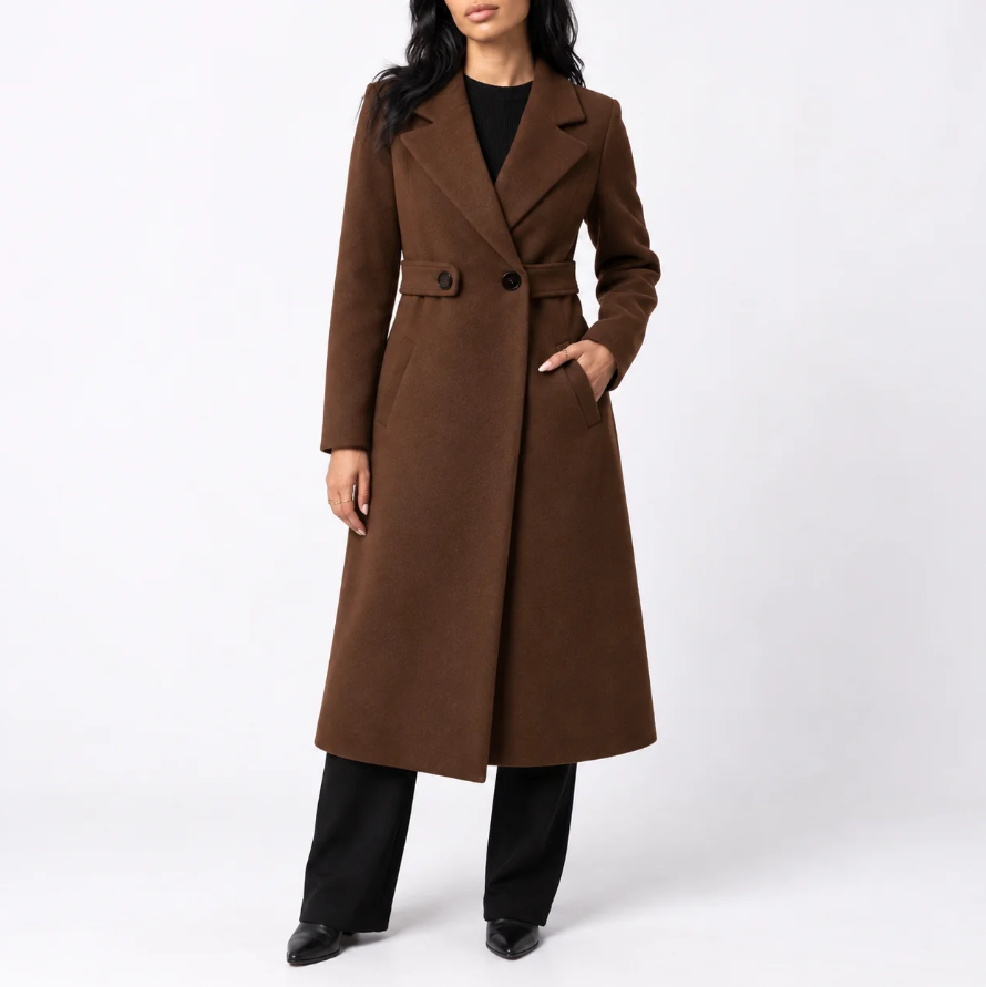 Lonie | Women's Long Belted Wool Coat