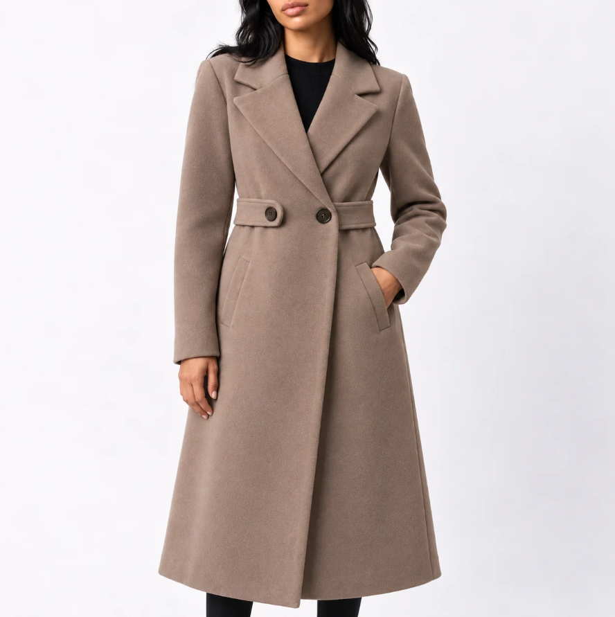 Lonie | Women's Long Belted Wool Coat