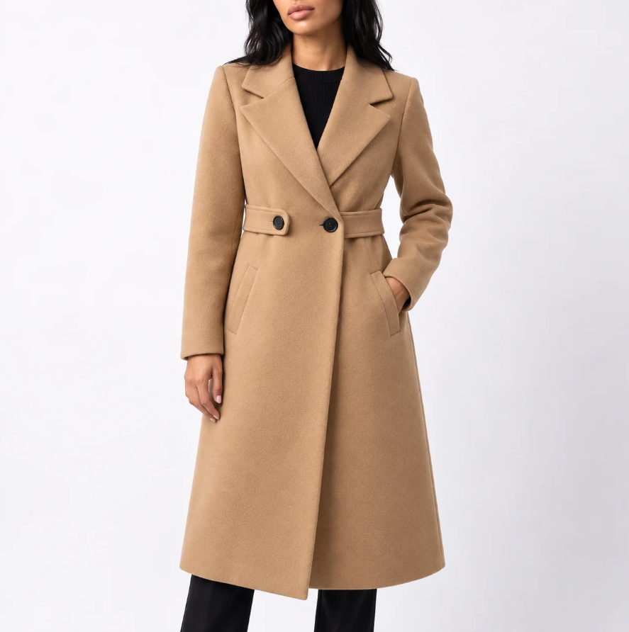Lonie | Women's Long Belted Wool Coat