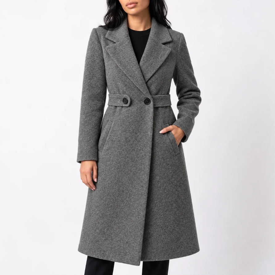 Lonie | Women's Long Belted Wool Coat