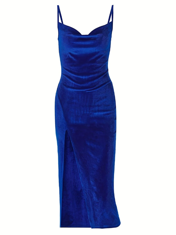 Adrienne | Women's Satin Slit Christmas Party Dress
