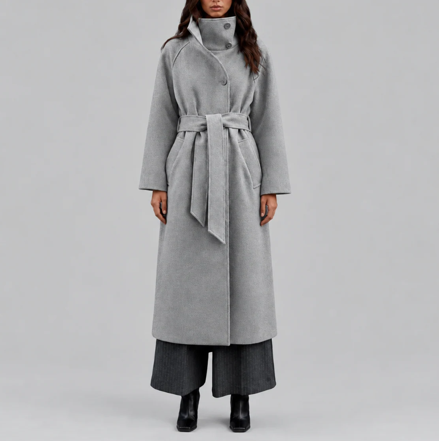 Vivienne | Women's Long Belted Wool Coat