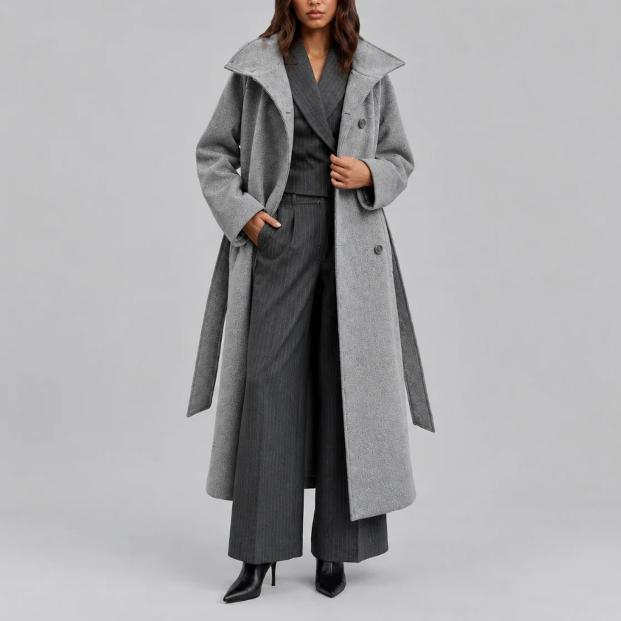 Vivienne | Women's Long Belted Wool Coat