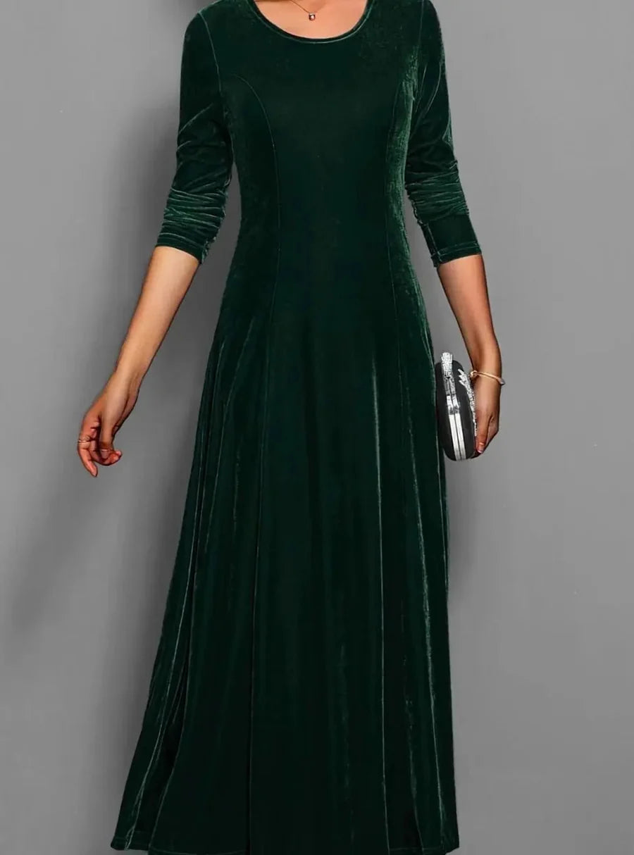 Lilienne | Women's A-Line Maxi Velvet Dress