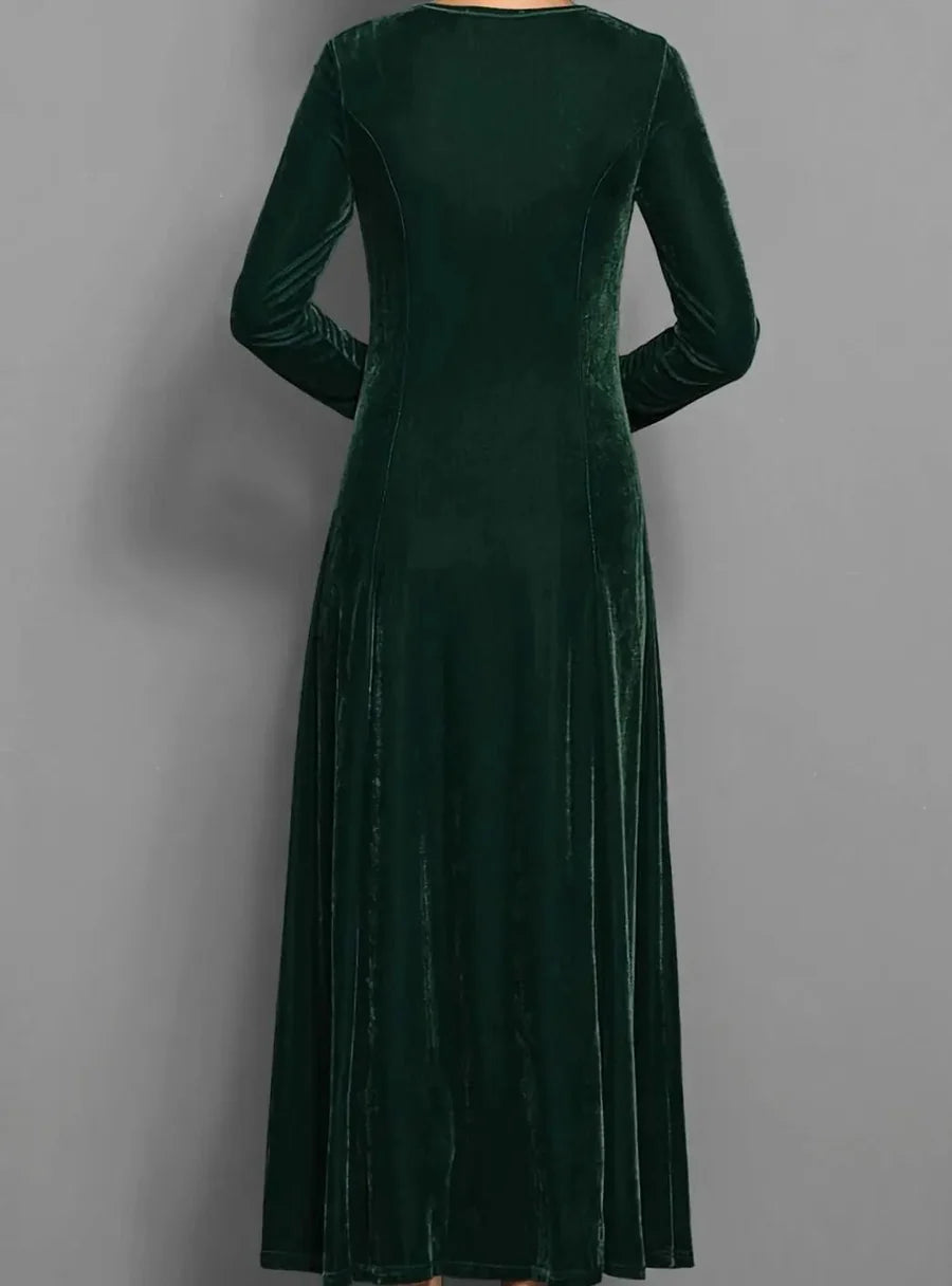 Lilienne | Women's A-Line Maxi Velvet Dress