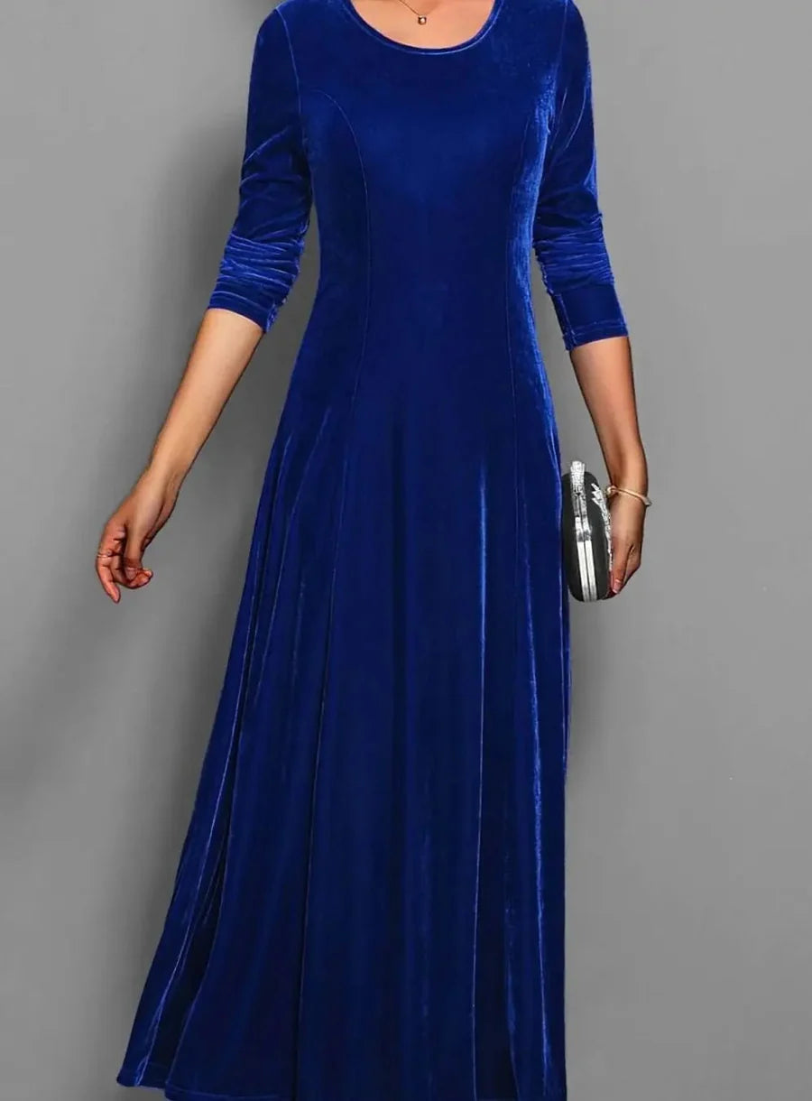 Lilienne | Women's A-Line Maxi Velvet Dress