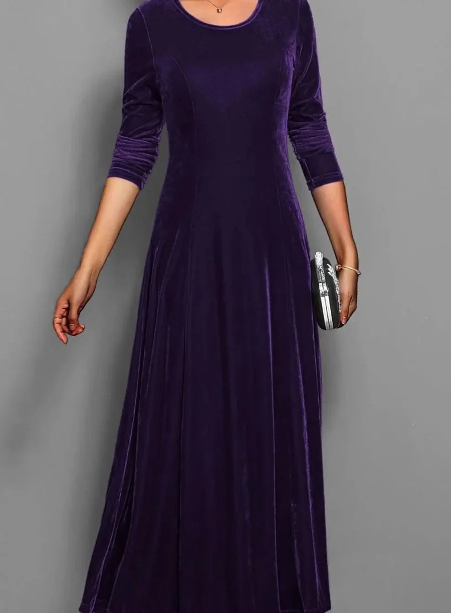 Lilienne | Women's A-Line Maxi Velvet Dress