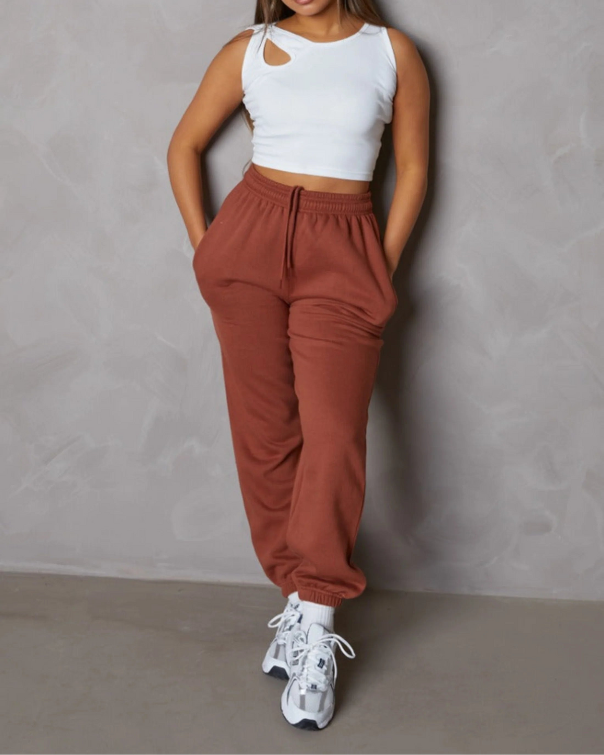 Samara | Women's High-Waisted Oversized Cuffed Joggers with Shirred Drawstring Waist & Side Pockets
