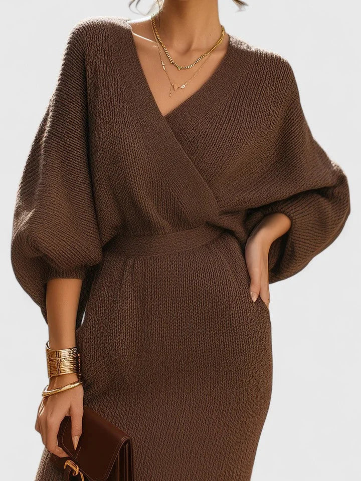 Amandine | Women's Wrap Knit Christmas Dress