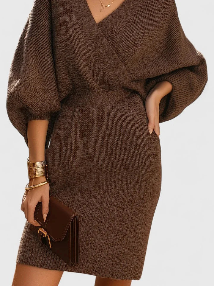 Amandine | Women's Wrap Knit Christmas Dress
