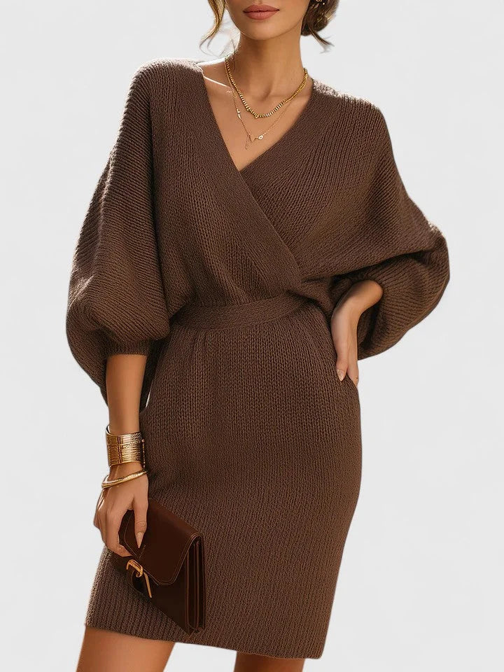 Amandine | Women's Wrap Knit Christmas Dress