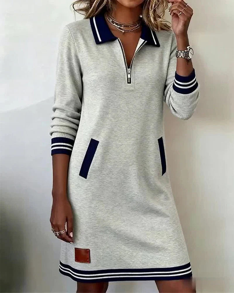 Alouette | Women's Zip Collar Christmas Dress