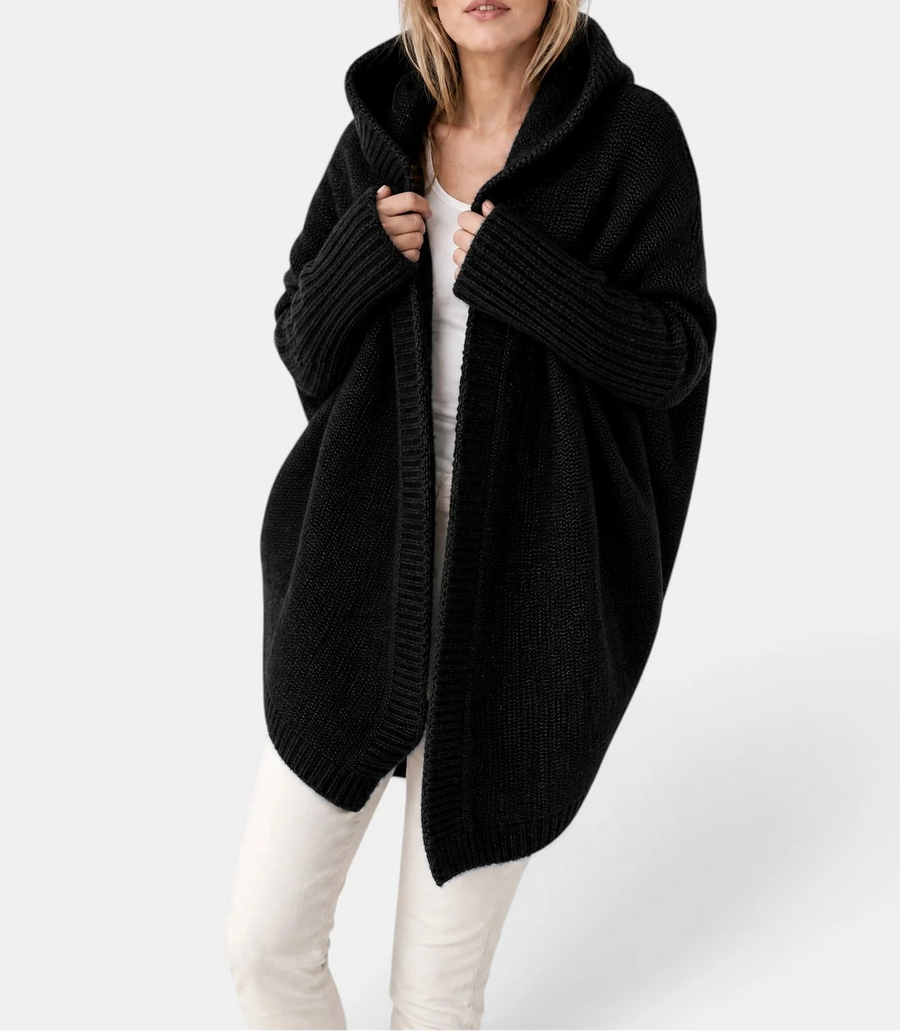 Camille | Women's Oversized Hooded Knit Cardigan with Long Sleeves, Relaxed Fit & Cozy Layering Design