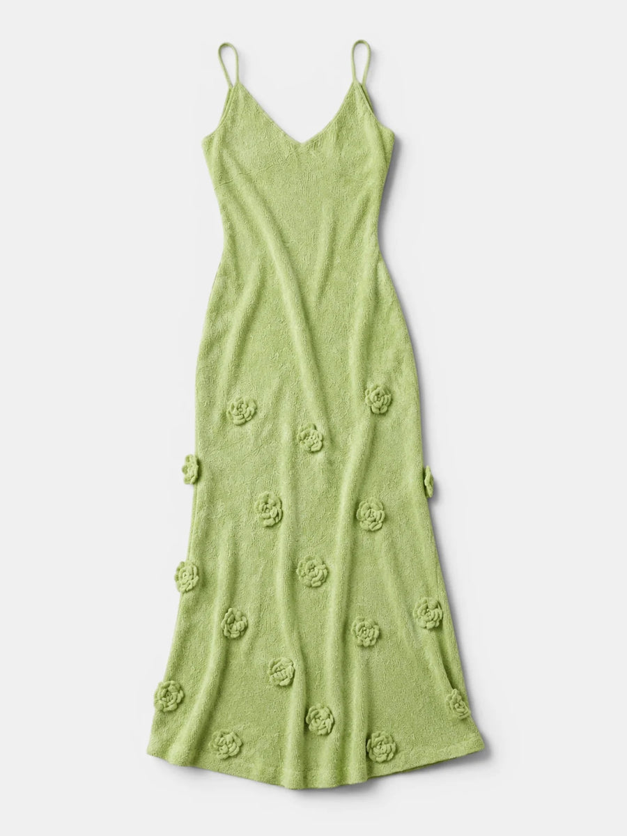 Aurelia | Women's Sequin Crochet Maxi Dress – Floral Embellished Open-Back Evening Dress with Delicate Straps