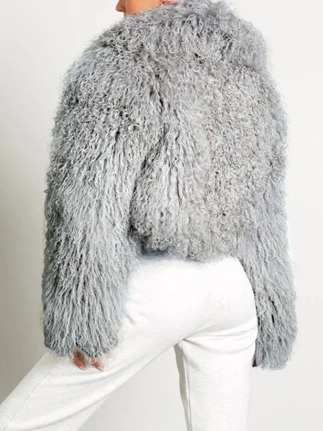 Maelys | Women's Plush Teddy Faux Fur Coat – Relaxed Long-Sleeve Winter Outerwear with Soft Textured Finish