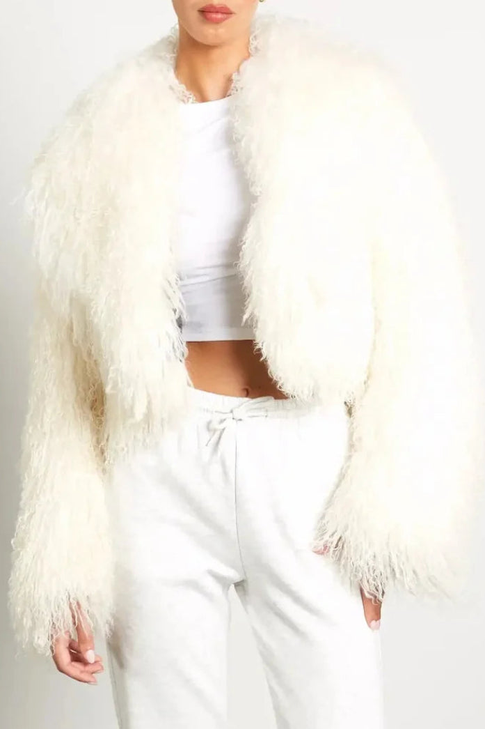 Maelys | Women's Plush Teddy Faux Fur Coat – Relaxed Long-Sleeve Winter Outerwear with Soft Textured Finish