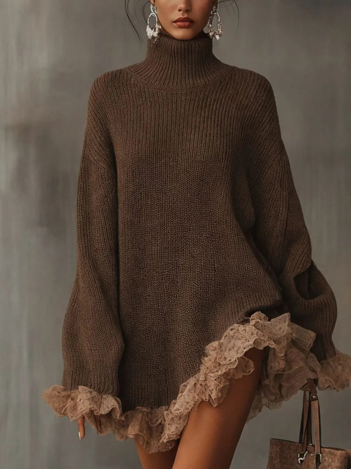 Elaris | Women's Turtleneck Knit Christmas Dress