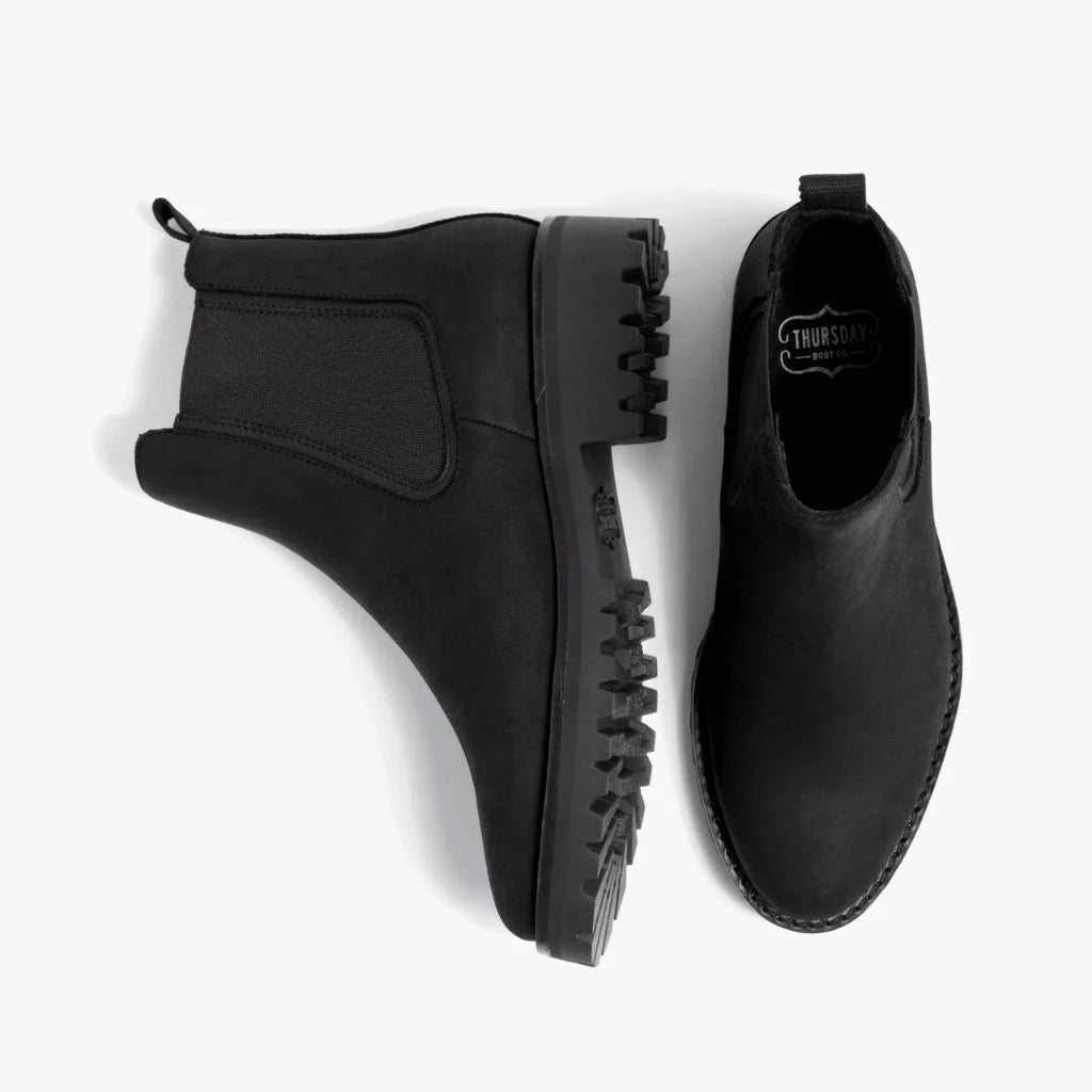 Virelle | Women's Leather Chelsea Boots – Elastic Side Panel Chunky Lug Sole Slip-On Ankle Boots