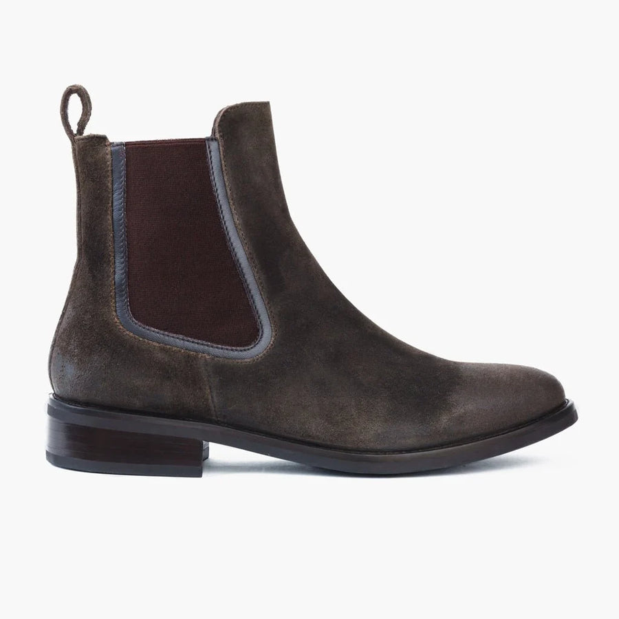 Thalina | Women's Suede Chelsea Boots – Elastic Side Panel Slip-On Ankle Boots with Cushioned Insole