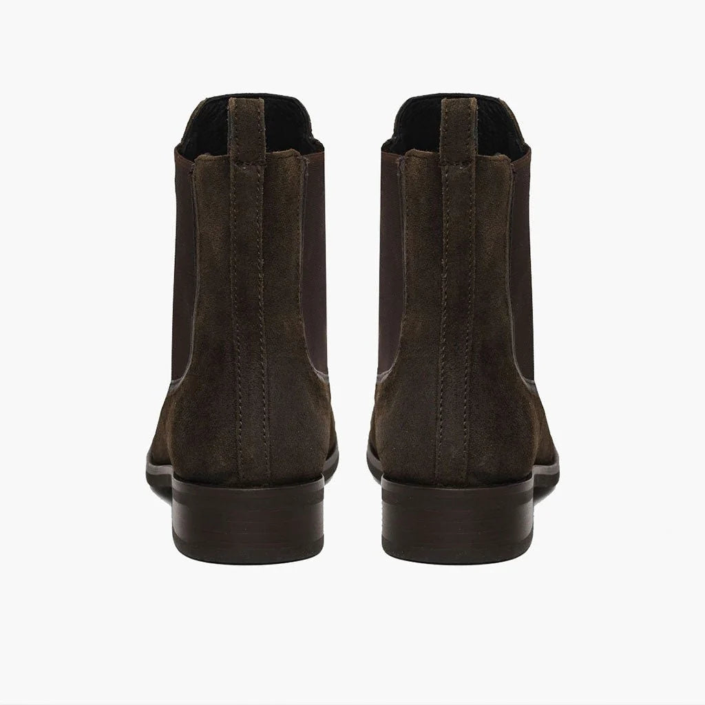Thalina | Women's Suede Chelsea Boots – Elastic Side Panel Slip-On Ankle Boots with Cushioned Insole