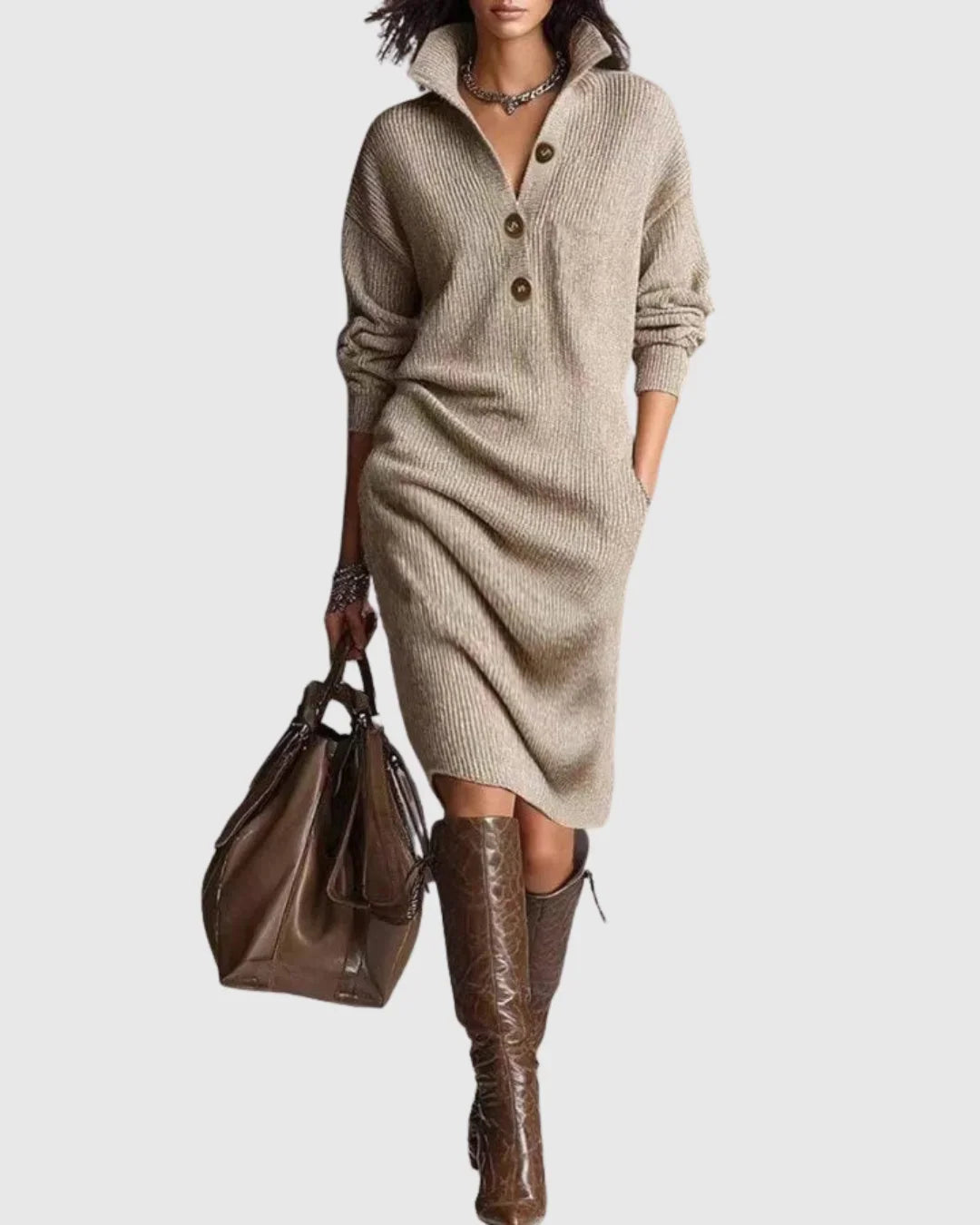 Anastelle | Women's Wool Knit Christmas Dress
