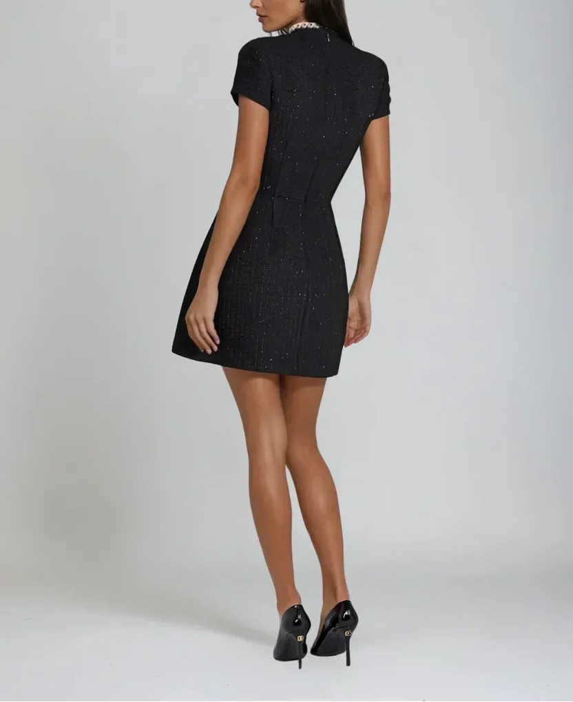 Estelle | Women's Pearl High-Neck Mini Party Dress