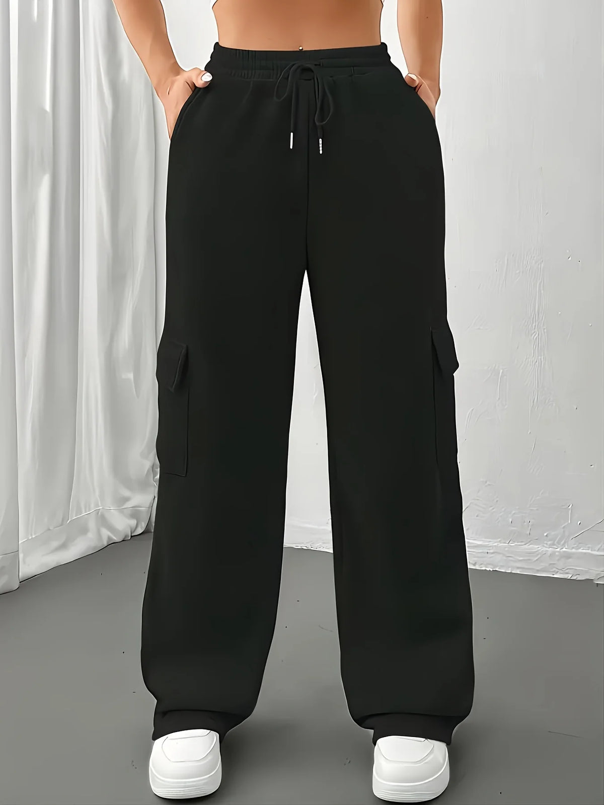 Elara | Women's Relaxed Cargo Joggers with Drawstring Waist, Side Pockets & Loose Everyday Fit