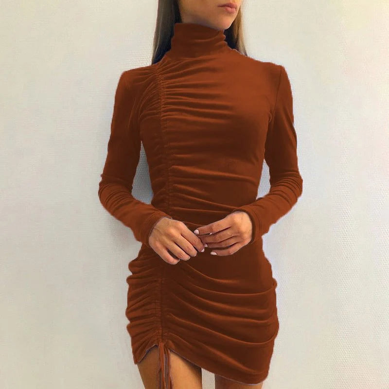 Odeline | Women's Ruched Velvet Dress
