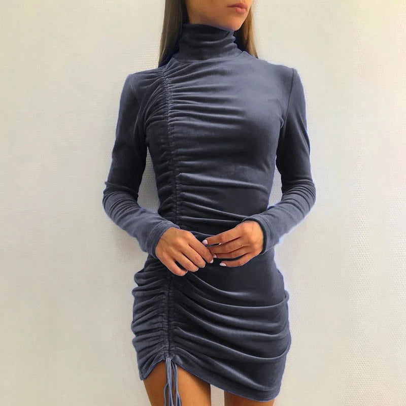 Odeline | Women's Ruched Velvet Dress