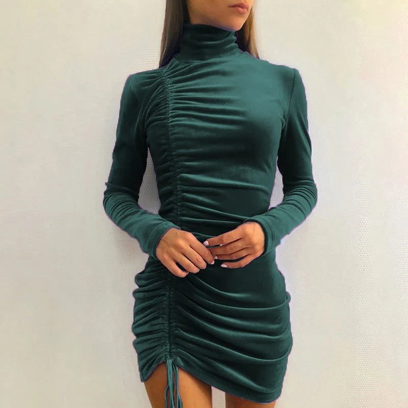 Odeline | Women's Ruched Velvet Dress