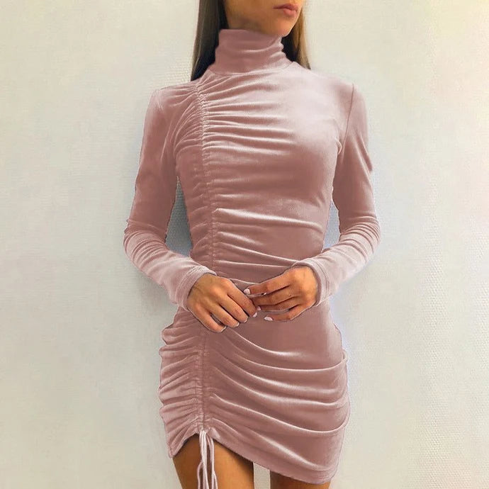 Odeline | Women's Ruched Velvet Dress