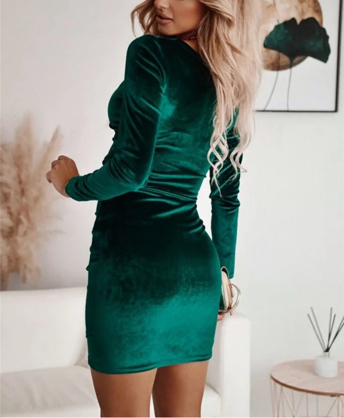 Avelisse | Women's Ruched Velvet Dress
