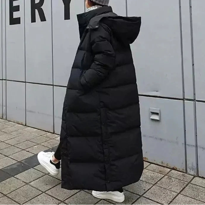 Camille | Women's Long Puffer Coat with Removable Hood