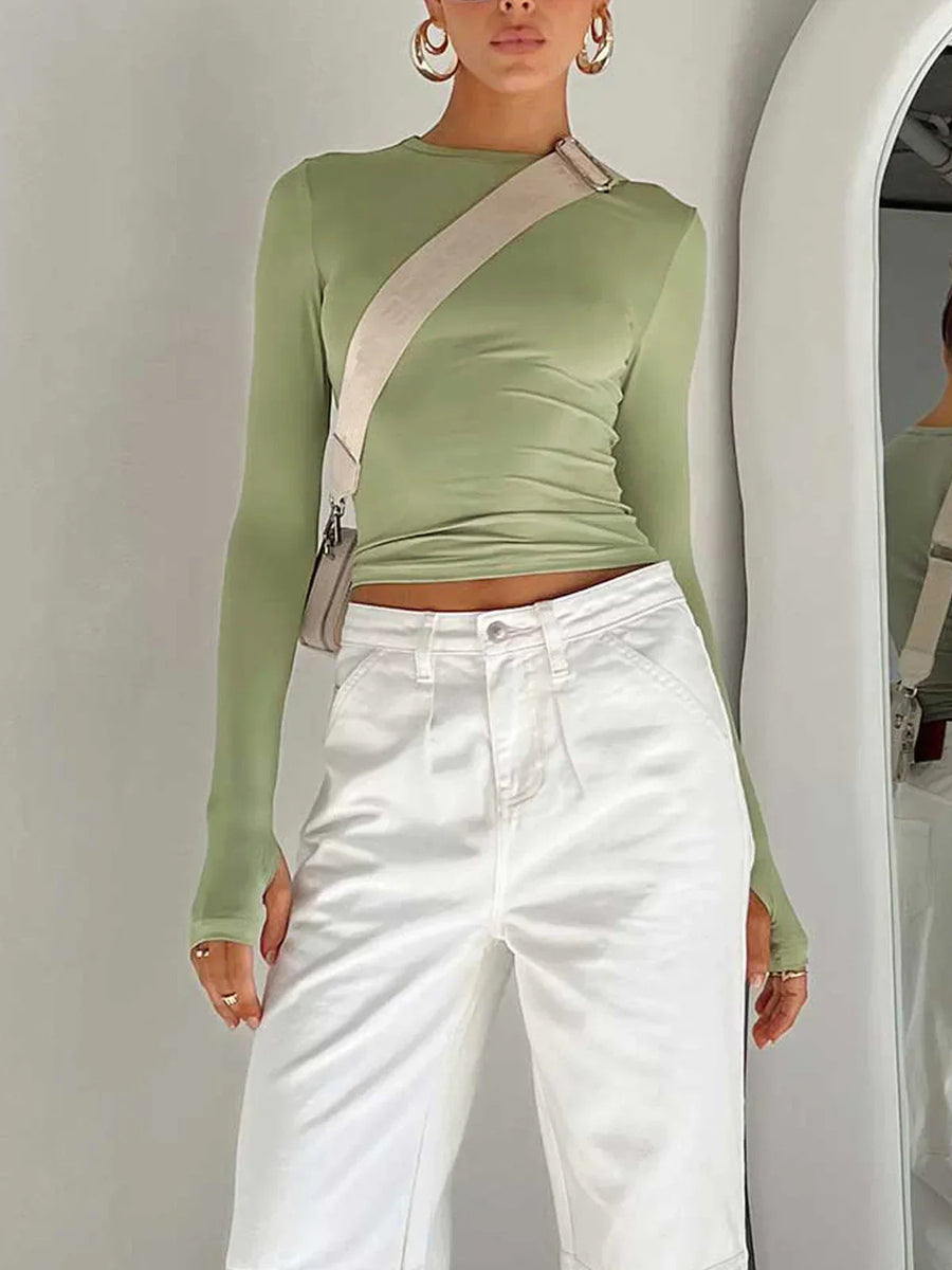 Aurelia | Women's Fitted Long-Sleeve Stretch Top with Slim Silhouette & Soft Lightweight Fabric