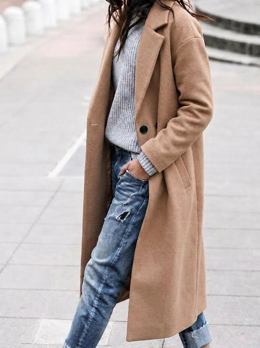 Genevra | Women's Oversized Longline Wool-Look Coat