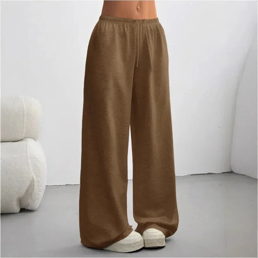 Emilia | Women's High-Waisted Wide-Leg Joggers with Adjustable Drawstring Waist & Relaxed Fit